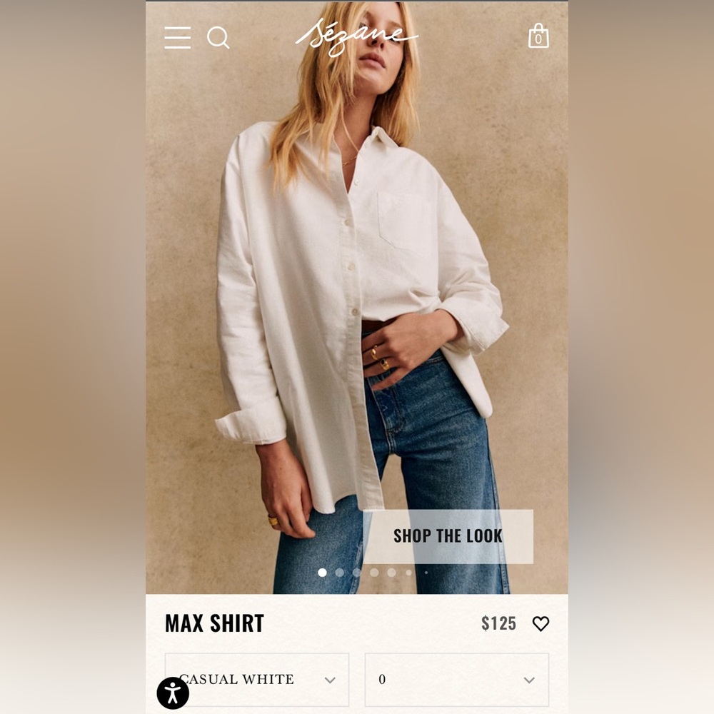 Sezane White Button Down Shirt